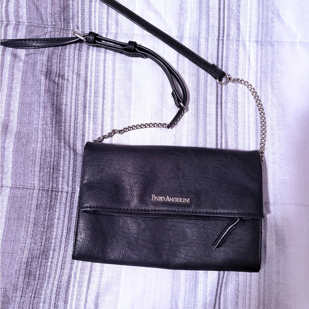 Enzo Angiolini Black Crossbody Bag with Adjustable Strap